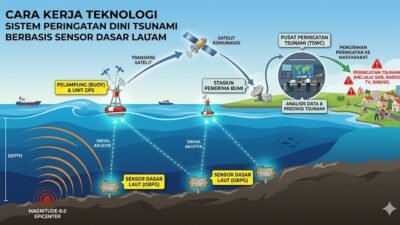Cara Kerja Teknologi Sistem Peringatan Dini Tsunami Berbasis Sensor Dasar Laut Dalam
